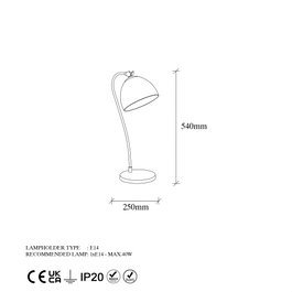 Opviq Acuka12296 Lámpara de Mesa Dorada
